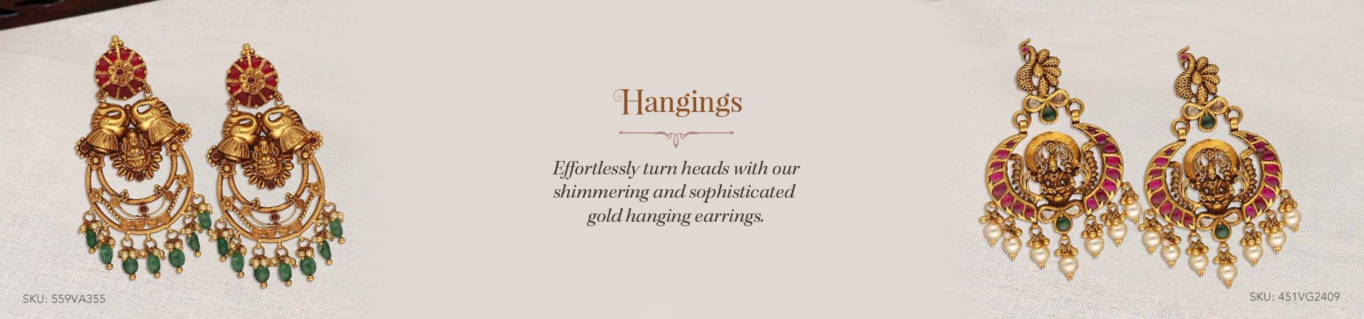 Gold Hangings Earrings Online 