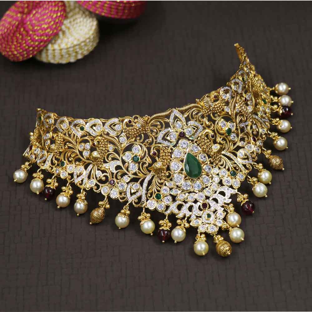 Vaibhav Jewellers 22K Pachi work Choker 110VG5518