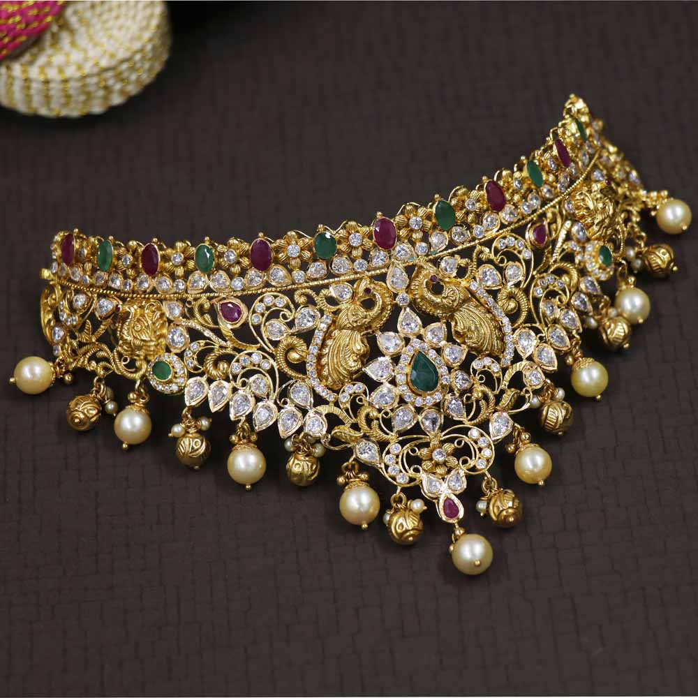 Vaibhav Jewellers 22K Pachi work Choker 110VG5526