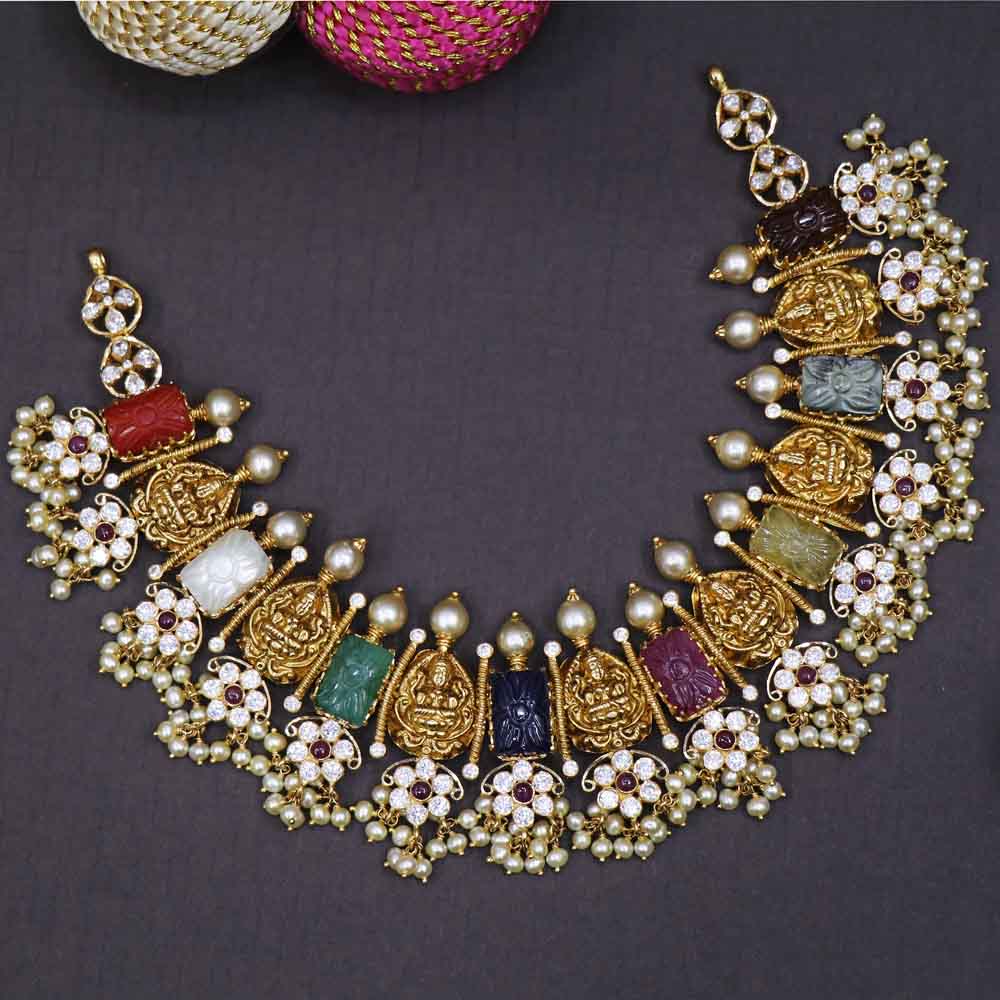 Vaibhav Jewellers Precious Navaratna Necklace 110VG5344