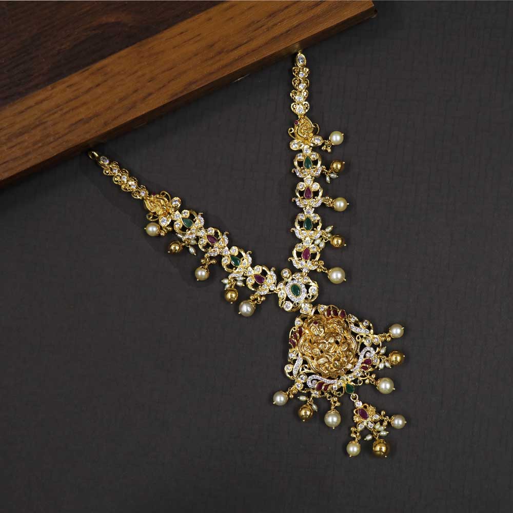 Vaibhav Jewellers 22k Precious Ruby Emerald Necklace 110VG5402