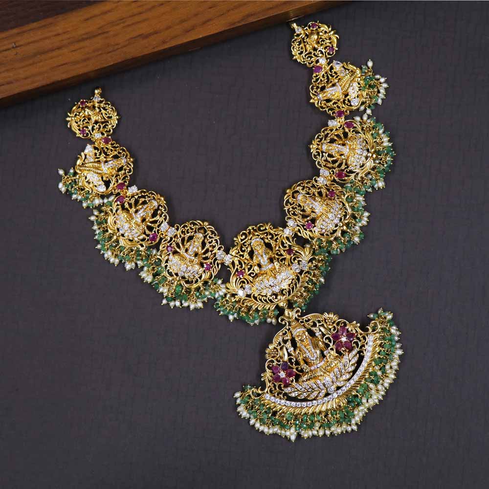 Vaibhav Jewellers 22K Precious Gold Astalakshmi Necklace 110VG5522