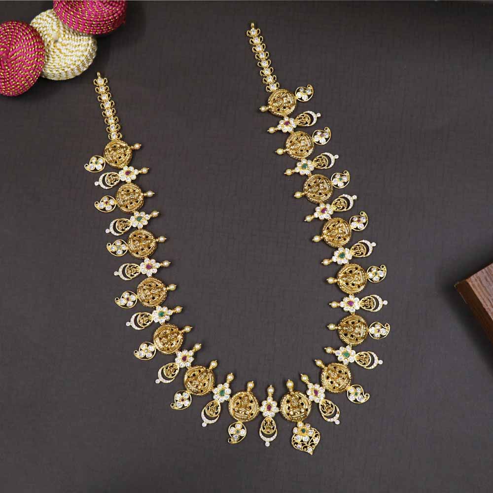 Vaibhav Jewellers 22K Precious Gold CZ Haram 111VG3588