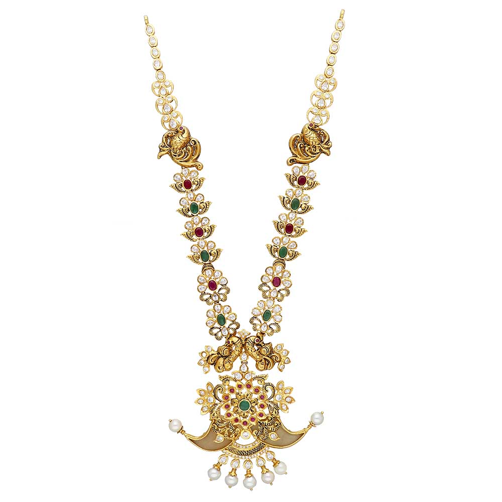Vaibhav Jewellers 22K Pachi work CZ Haram 111VG1078