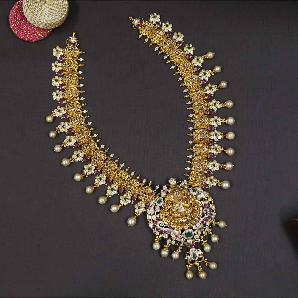 Vaibhav Jewellers Precious Ruby Emerald Haram 111VG3596