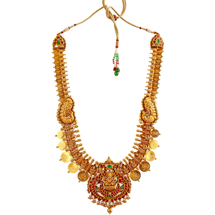 Divine Lakshmi Antique Gold Haram_1