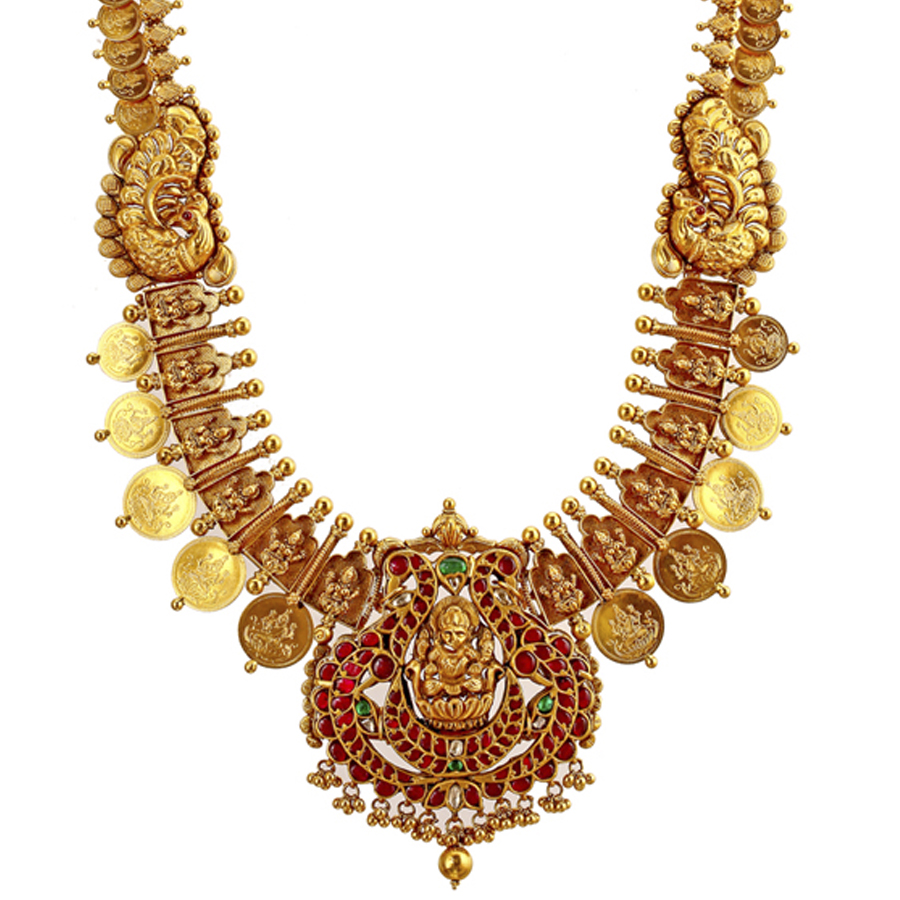 Divine Lakshmi Antique Gold Haram_2