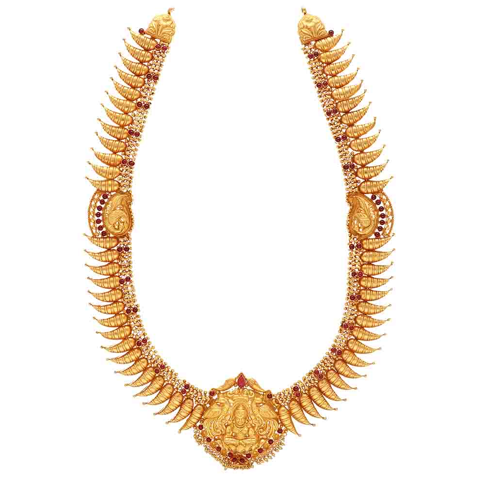 Vaibhav Jewellers 22K Antique Gold Haram 124VG2439_3