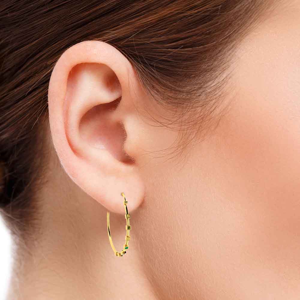 Vaibhav Jewellers 14K Yellow Gold Hoop Earrings 155DH3004_2