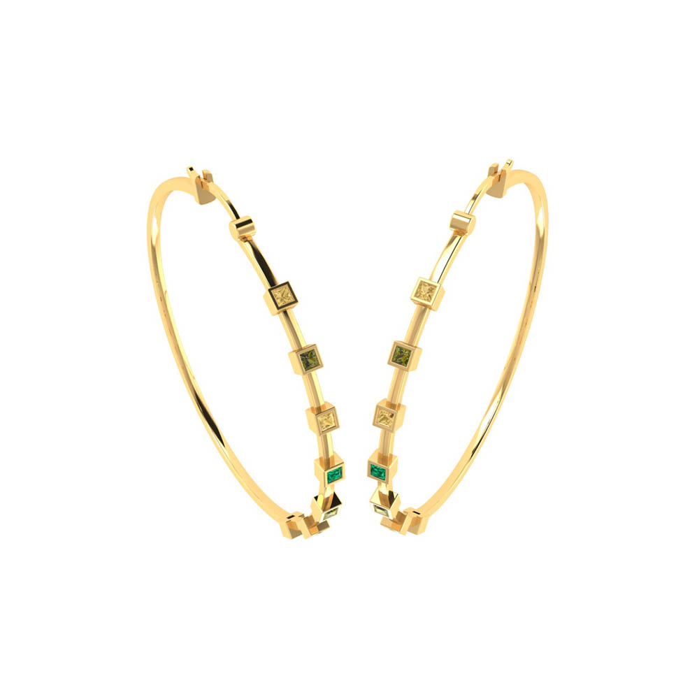 Vaibhav Jewellers 14K Yellow Gold Hoop Earrings 155DH3004_6