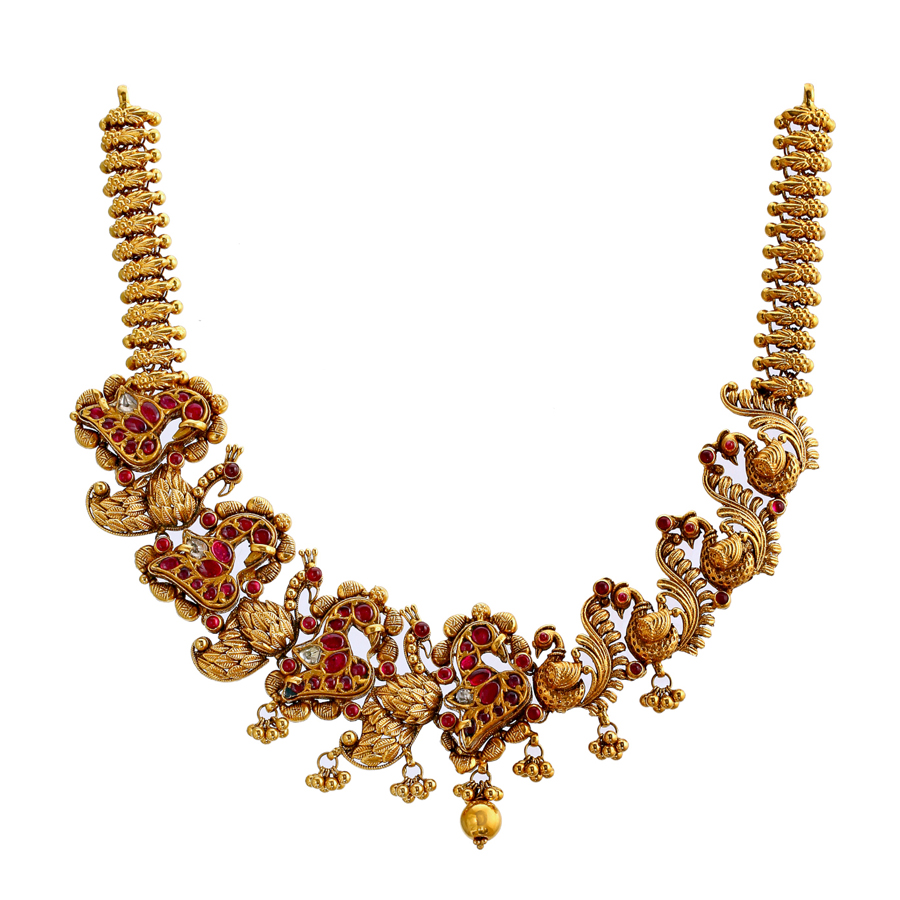 Peacock Paradise Gold Necklace_1