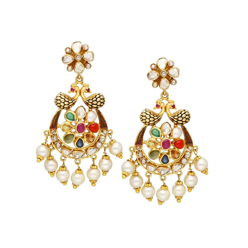 Vaibhav Jewellers 18K Gold Pachi Hangings 465VG146