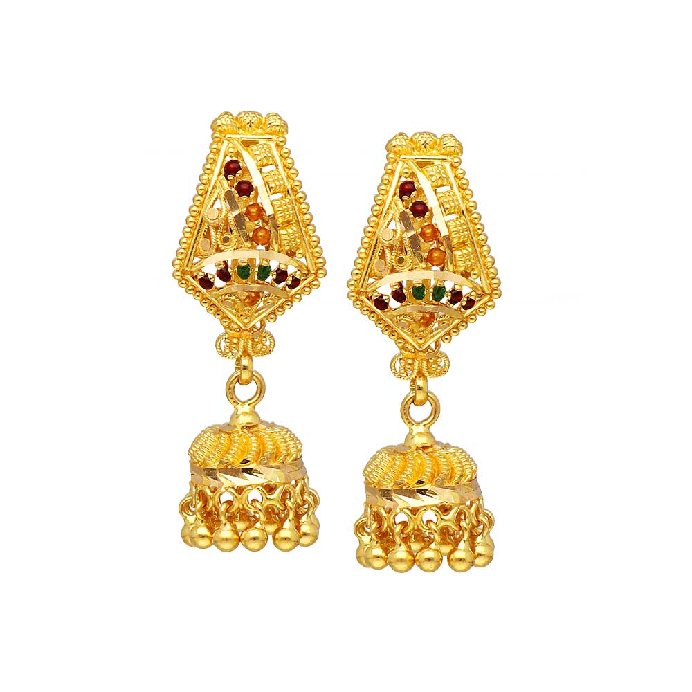 Vaibhav Jewellers 22K Plain Gold Kolkata Jumkies 78VU5085_1
