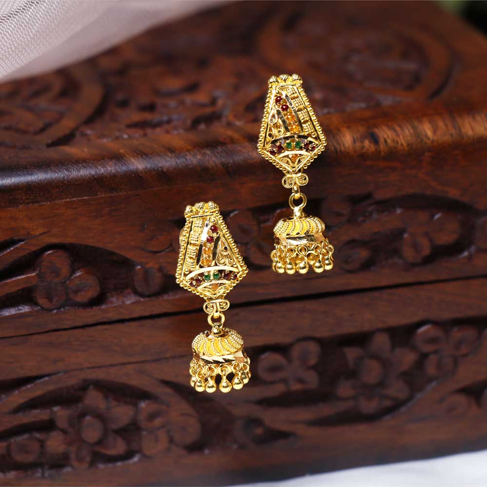 Vaibhav Jewellers 22K Plain Gold Kolkata Jumkies 78VU5085_2