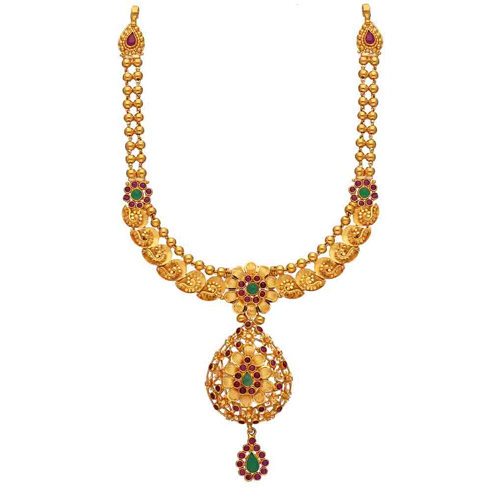Buy Vaibhav Jewellers 22K Plain Gold Locket Model Necklace9VI8844 ...