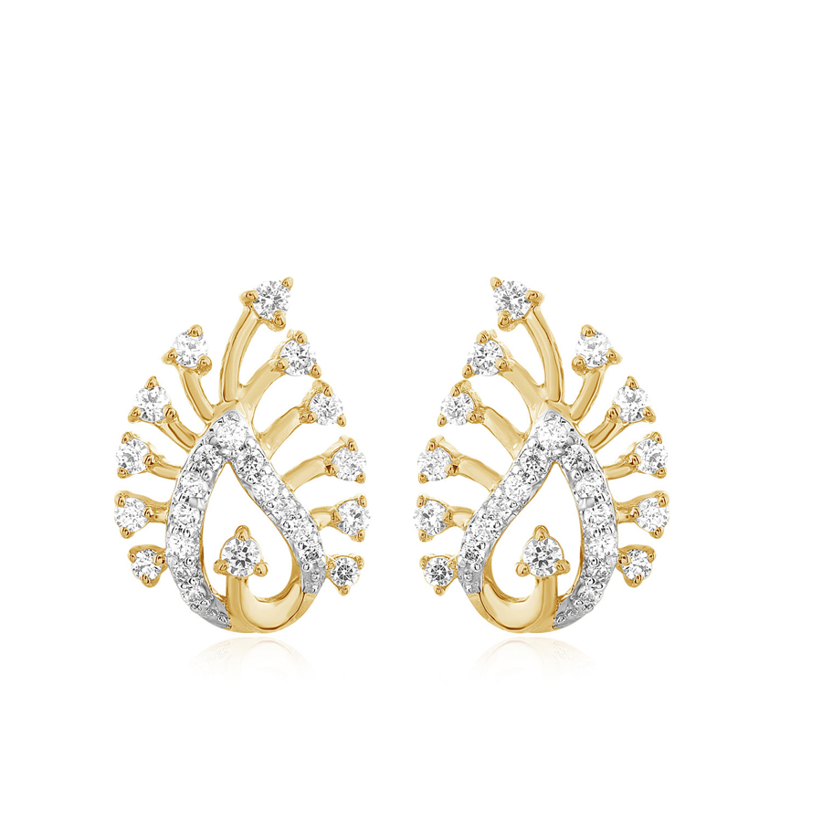 Peacock Queen Diamond Studs Earrings_1