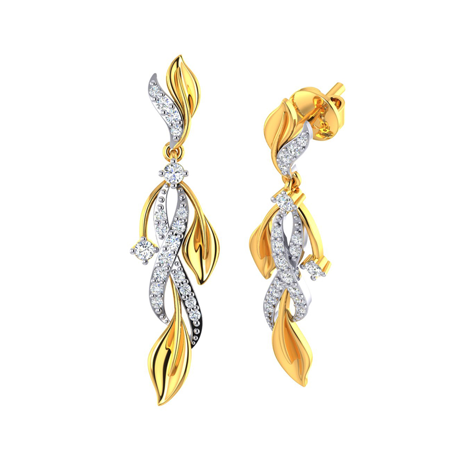 22k Unique Karyotype Gold Dangle Earrings_3