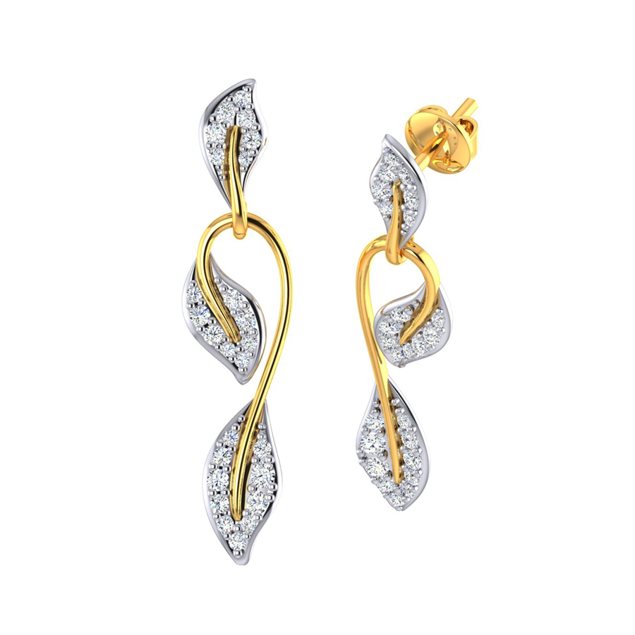 22k Chic Foliole Gold Dangle Earrings_3