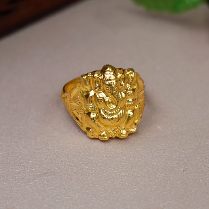 Buy 22K Gold Casting Lord Ganesha Ring 93VC1443 Online from Vaibhav ...