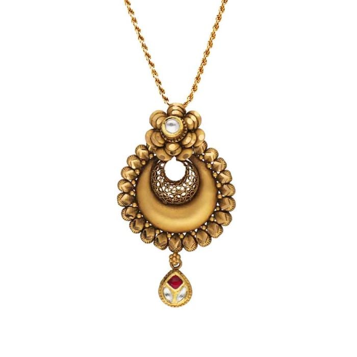 Buy antique gold pendant 127vg3959 Online from VaibHav Jewellers