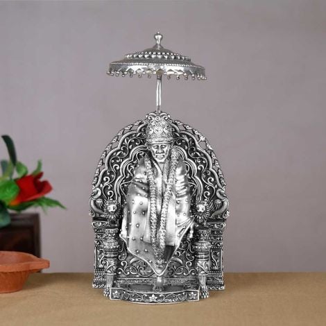 351VA7031 | Silver Antique Lord Saibaba 3D Idol 351VA7031