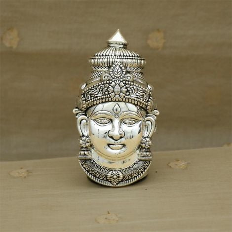 351VA7376 | Silver Antique Embossed Lakshmi Devi Face 351VA7376