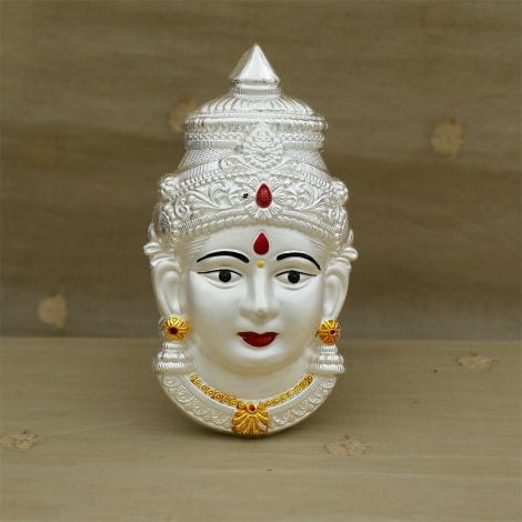 576VB8796 | Plain Silver Nagash Lakshmi Devi Face 576VB8796