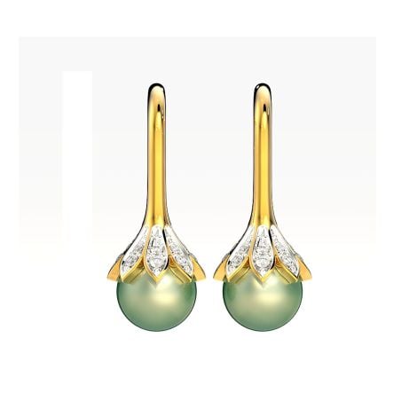 155H3100 | 18Kt Diamond Fancy Pearl Drop Women Earrings 155H3100