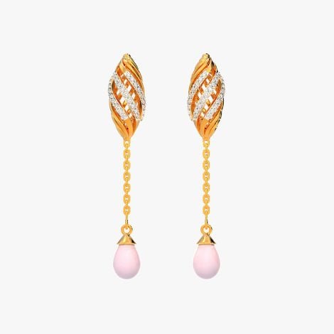 155H3106 | 18Kt Diamond Pearl Drop Ladies Earrings 155H3106