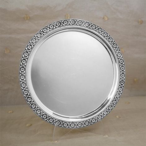 413VA1024 | Sterling Silver Antique Embossed Plate 413VA1024