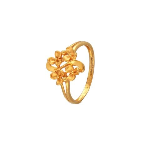 97VM801 | 22Kt Plain Gold Fancy Floral Ladies Dailywear Ring 97VM801