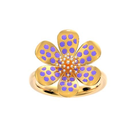 492A2390 | 18Kt Fancy Floral Partywear Ring 492A2390