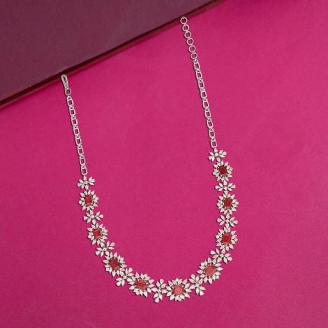 159VG6007 | 18Kt Emerald Cut Ruby Diamond Necklace Designs 159VG6007