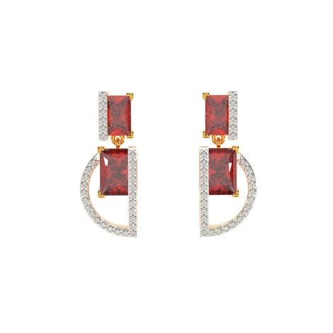 155H9197 | 18Kt Dynamic Ruby Diamond Earrings 155H9197