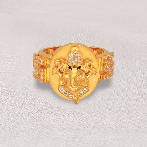 97VM6383 | 22Kt Lord Ganesha Gifting Gold Ring For Men 97VM6383