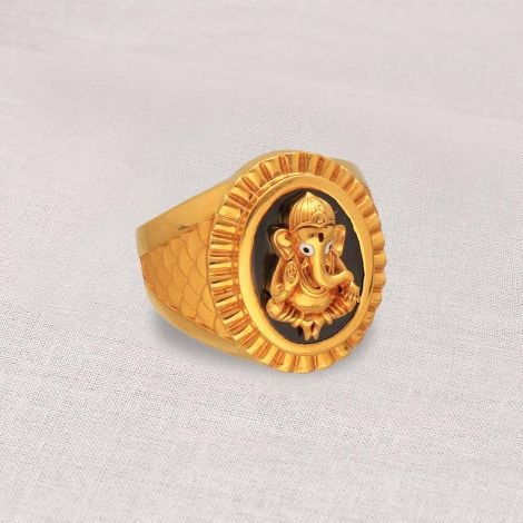 97VM2501 | 22Kt Gents Ganesh Gold Ring For Daily Use 97VM2501