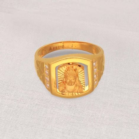 97VM6386 | 22Kt Divine Double Sided Gold Ring For Men 97VM6386