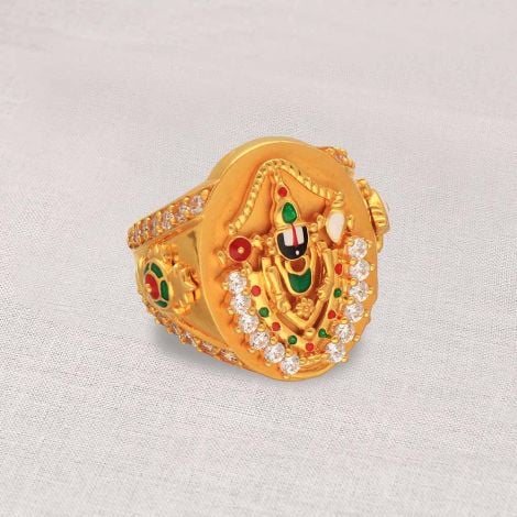 97VM1510 | 22Kt New Model Venkateswara Swamy Gold Ring For Men 97VM1510