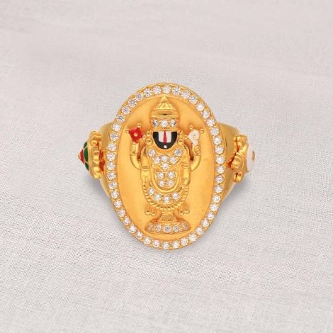97VM6497 | 22Kt Golden Temple Balaji Ring For Men 97VM6497