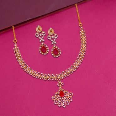 159VG6324-155VH9855 | 18Kt Shimmering Elegance Diamond Necklace Set 159VG6324
