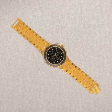 66VG196 | 22Kt Foce Black Dial Gold Watch For Men 66VG196