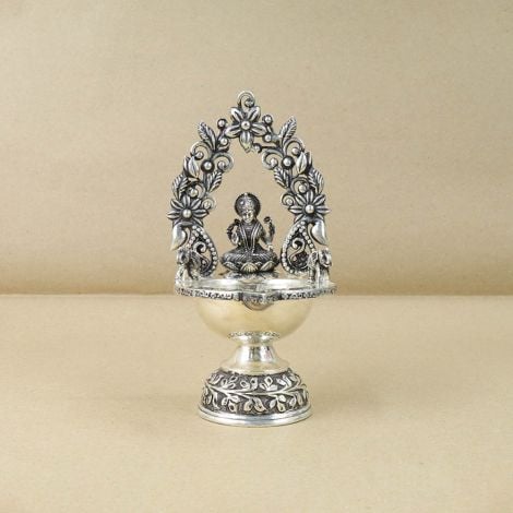 368VA8527 | Antique Silver Kamakshi Deepam For Puja 368VA8527