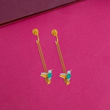 155VH9254 | 18Kt Diamond Kingfisher Dangler Earrings 155VH9254