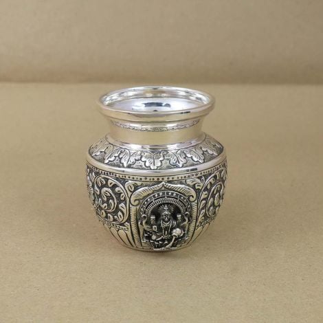 603VA190 | 92.5 Antique Silver Lakshmi Chombu For Puja 603VA190