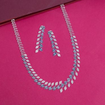 159VG5886-155VH8511 | 18Kt Sapphire Serenade Diamond Necklace Set 159VG5886