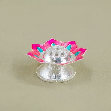 554VD4196 | Lotus Flower Design Silver Agarbatti Stand 554VD4196