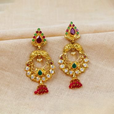 Buy Gold Chandbali Earrings Online for Ladies- Vaibhav Jewellers