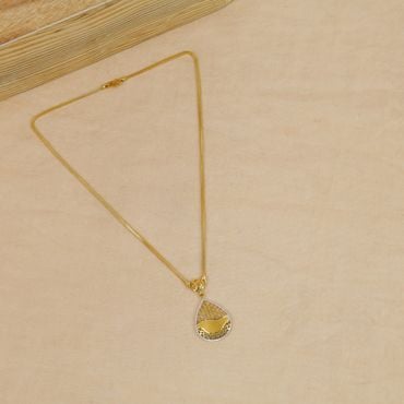 1VL7056 | 22Kt Trendy Teardrop Gold Chain Necklace 1VL7056