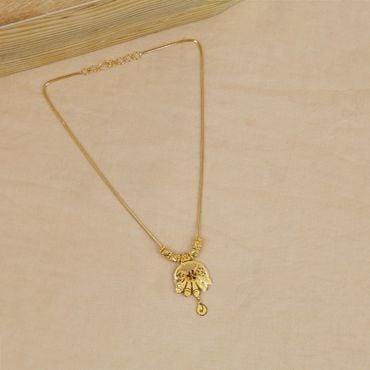 1VL7115 | 22Kt Radiant Floral Gold Chain Necklace 1VL7115