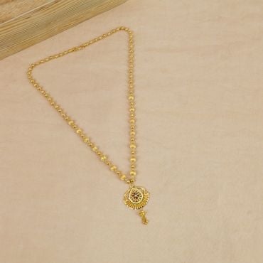 1VL7117 | 22Kt Gold Ball Chain Necklace With Floral Pendant 1VL7117